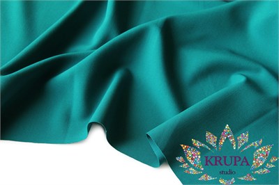 Костюмная ткань "Бостон бирюзово-зеленый" 31863