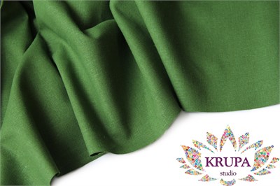 Костюмный лён "Зеленый папоротник" 31412