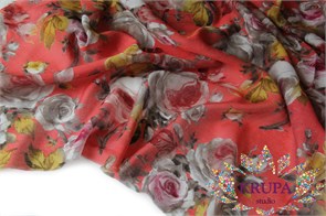 Органза "Равенна" на красном 32211